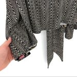 BOHO REPUBLIC Tank Tie Waist Dress Black White Chevron M/L Size M Photo 3