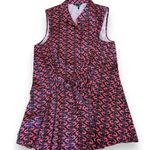 Nic+Zoe Women's M Cocktail Hour Shrimp Sleeveless Blouse Button Up Shirt Blue Photo 2