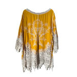 C EST.1946 Women’s Boho Yellow Blouse 3/4 Sleeve Crochet Embroidered SZ 22/24 Photo 8