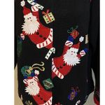 Heirloom Collectibles Peeking Santa’s Women's Ugly Christmas Sweater SZ L EUC Black Size L Photo 4