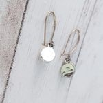 Vintage Dangle Earrings for Pierced Ears Red & Gold Tone Dainty Photo 4