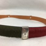 Brighton Pony Hair Black & Silver Metallic Concho Leather Belt M Photo 5