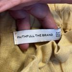 Faithfull the Brand Women's  Mustard Yellow Gold Wide Leg Linen Pant Size Large Photo 3