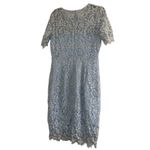 Eliza J ✨. Delicate Allover Lace Light/ Dusty blue Midi Sz 12 Dress✨ Photo 5