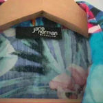 𝅺Jane Norman London Floral Tropical Print Beach Shirt Dress Blue Size 6 Photo 9