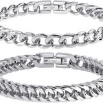 316L Stainless Steel Mens Chain Bracelets, 18K Gold Fashion Sturdy Metal Link. Photo 0