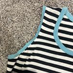 Christopher & Banks  Black and White Striped Tank with Blue Trim Photo 2