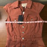 Paige Denim Button Front Cap Sleeve Mini Dress Rust Red Size 2 NWT Photo 2