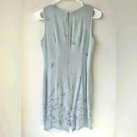Petite Sophisticate Vintage 90s  Blue‎ Y2K Silk Floral Beaded Sleeveless Dress Photo 1