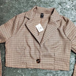 Windsor  Brown Houndstooth Cropped Jacket Photo 1