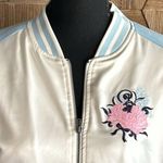 Disney Alice In Wonderland Womens Size XS White Jacket Bomber Vtg Photo 1
