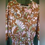 Code x Mode Chic Floral Midi Dress in Brown and Green Photo 8