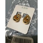 J.Crew  Gold Tone Knot Hoop Earrings Hypoallergenic Ear Post Photo 2