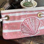 Coach Authentic 1941 seashell sequins canvas/Leather zip top Clutch/wristlet Photo 0