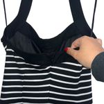 Nicholas NEW NWT Jane Contrast Square Neck Midi Dress In Black & Milk Stripe Photo 8