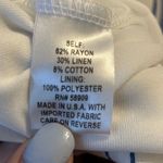 Gibson Latimer Blue White Striped Off Shoulder Linen Blend Dress Large Photo 8