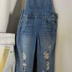 Arizona Jeans Arizona Jean Company Blue Distressed Denim Overalls Photo 13