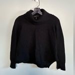 BCBGMAXAZRIA BCBG Black 100% Merino Wool Turtleneck Asymmetrical Hem Sweater Sz M Photo 0