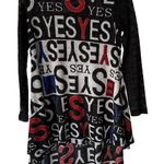 Mishca Dress Y2k City Small Black White Red Long Sleeve Lace Yes Print Dress Photo 0