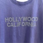 ZARA Bling Hollywood California Graphic Tee T-Shirt Purple Small Photo 4
