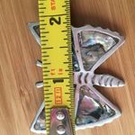 Women's Vintage Pin Brooch Silver Tone Butterfly Has Mark Abalone Alpaca Photo 7