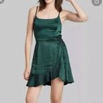 Wild Fable  green satin wrap dress Photo 1