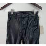NWT MOTHER The Super Cha Cha Prep Heel Faux Leather Flare Leg Pants Black 23 Photo 5