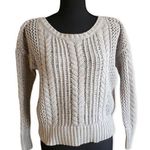 American Eagle s outfiter open cable knit light grey Sweater size S/P Photo 0