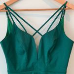 Minuet NEW Green Strappy Open Back Plunge Neckline Mini Party Dress Medium M Photo 2