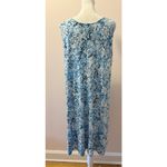 NWT Clara Sunwoo Textured Jewel Neck Printed Swing Dress Size 1X Blue Photo 4