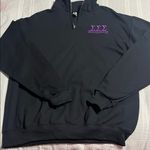 Gildan Black Sweatshirt with Purple Tri Sigma Letters Photo 0