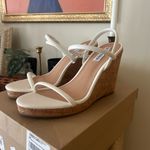 Steve Madden Udell Leather Slip On Cork Wedge Slingback Sandals White NEW 9.5 Photo 1