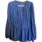Free People Womens Size XS Soul Serence Blue Blouse Flowy Top Photo 1