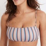 Madewell Second Wave Spaghetti Strap Bandeau Bikini Top in Paseo Stripe XS NEW Photo 0