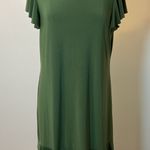 Nicole Miller 18. Solid Ruffle Short Sleeve Midi Green Dress Size Large Photo 0