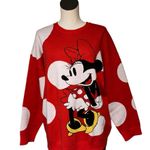 Disney NWT Minnie Mouse Sweater Red White Polka Dots Adults Photo 5