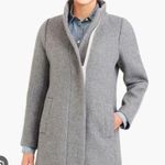 J.Crew Gray Mercantile Heather Wool Blend Mid Length Mock Neck Zip Up Coat Sz 8 Photo 0