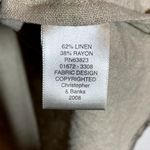 Christopher & Banks  Linen Jacket Y2K 3/4 Sleeve Floral Print Collar Beige Small Photo 2