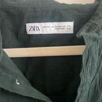 ZARA ✨ Emerald Green Gauze Button Down Linen/Cotton Sz XXL Shirt✨ Photo 2