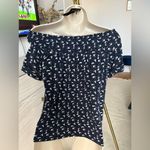 Max jeans  Swallows Print Navy Off the Shoulder Top Photo 4