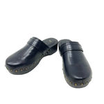 ZARA Studded Wood and Leather Clogs Black Size 36 / US 6 Photo 1