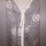 Croft & Barrow  Zip Front Lounge Sleep Dress Gray Floral Size L NWT Photo 3