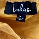 Lulus NWT  Zahria Golden Yellow Lace Button Front Midi Dress - Size Large Photo 5