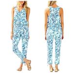 Lilly Pulitzer Lilly Pulitizer Paulina Jumpsuit‎ Indigo Sunset Blue Green Size XL Photo 1