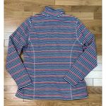 Eddie Bauer * Striped Long Sleeve Fleece Top Womens M Red White Blue Americana Photo 4