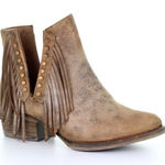 Circle G Corral by Studded Metallic Fringe Booties- Size 8.5 Photo 0