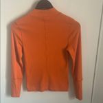 Free People Pumpkin Spice Orange Fall Mock Neck Ribbed Long Sleeve Top Photo 6