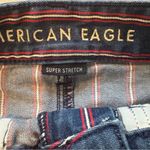 American Eagle Blue Super Stretch Red & White Striped Mini Jean Skirt, Sz 2 Photo 9