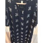 Old Navy  Navy Blue Floral Print Lace Up Ruffle Sleeve Tunic Dress Women's Size L Photo 2
