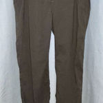 Eileen Fisher Linen Blend Straight Leg Pants Women 8P Olive Stretch Normcore Photo 0